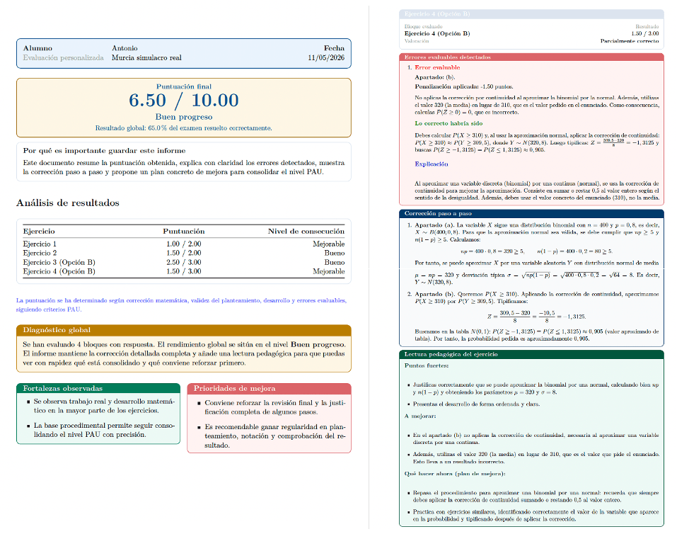 Recibe tu informe detallado de resultados